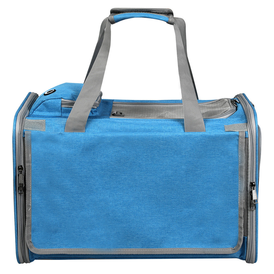 Pawz 3 in 1 Pet Soft Crate Dog Cat Carrier M Size Blue-1954802465836765185