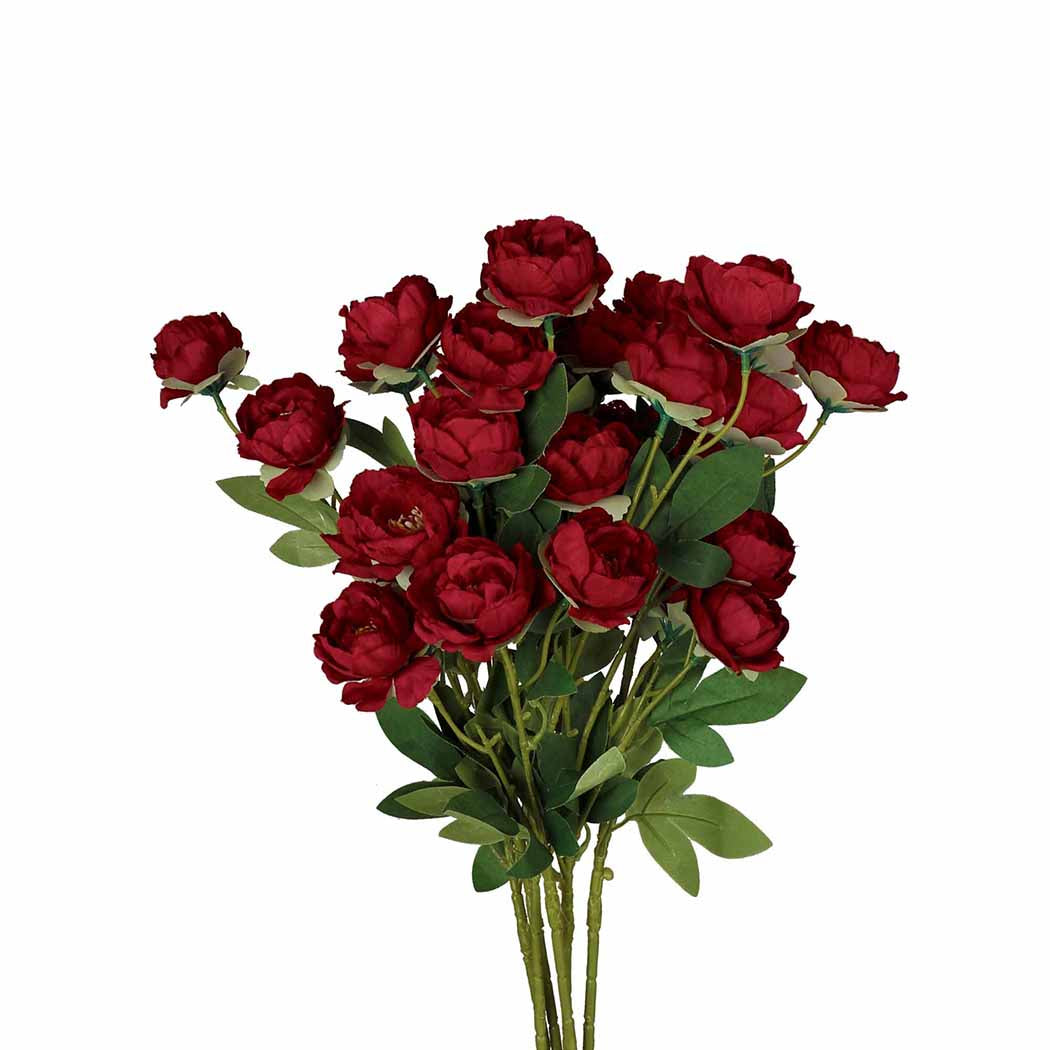 Lambu Artificial Flowers Silk Roses Burgundy-1910112530756407297