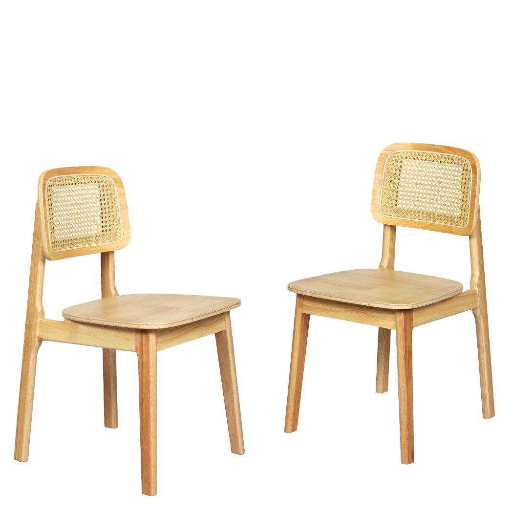 Levede 2x Rattan Dining Chair Wooden Kitchen Chair-1954802451378999297