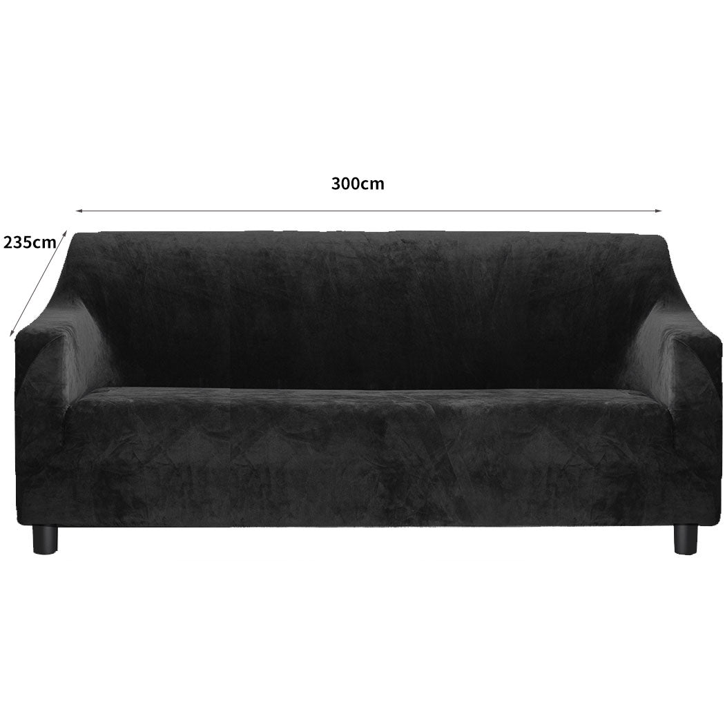 Marlow Sofa Covers 4 Seater High Stretch Black-1954802701128830978