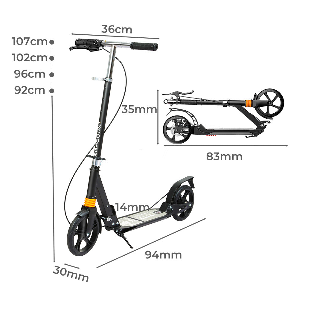 MONVELO Adult Commuter Foldable Scooter Black-1954802392247701506