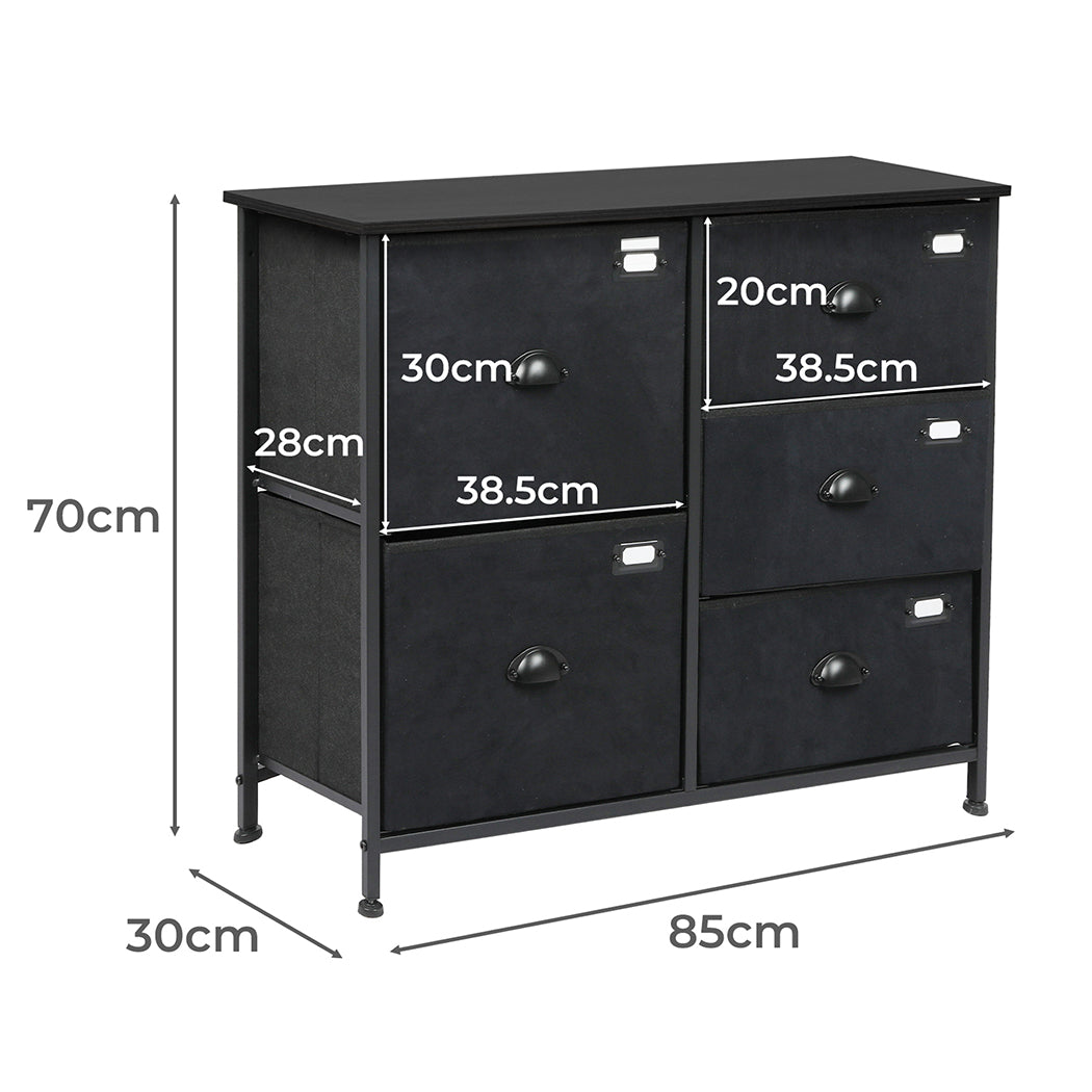 Levede Chest of 5 Drawers Storage Cabinet-1954802995757715458