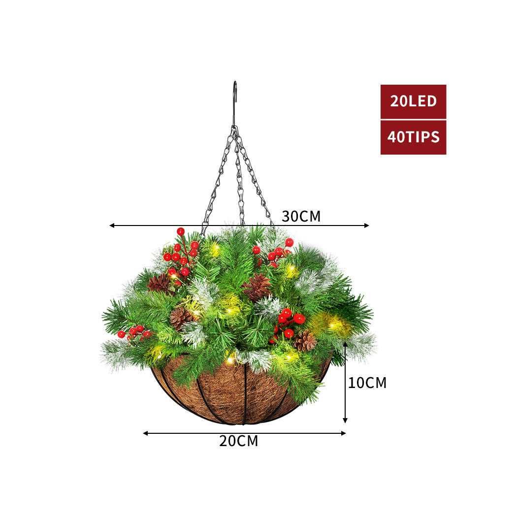 Santaco Christmas Hanging Basket Ornaments 20CM-1919892823520448514