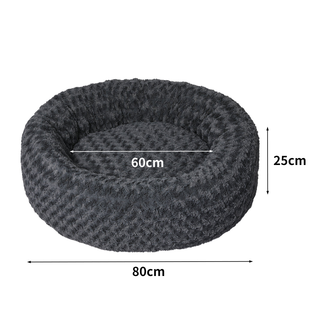 PaWz Calming Dog Bed Warm Soft Plush L Dark Grey Large-1954802551098576898