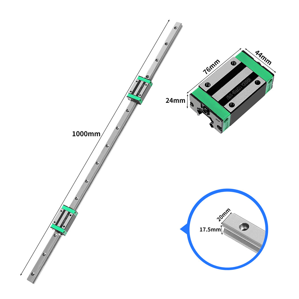 Linear Guide Rail 2PCS 1000mm + 4PCS-1910113118130933762