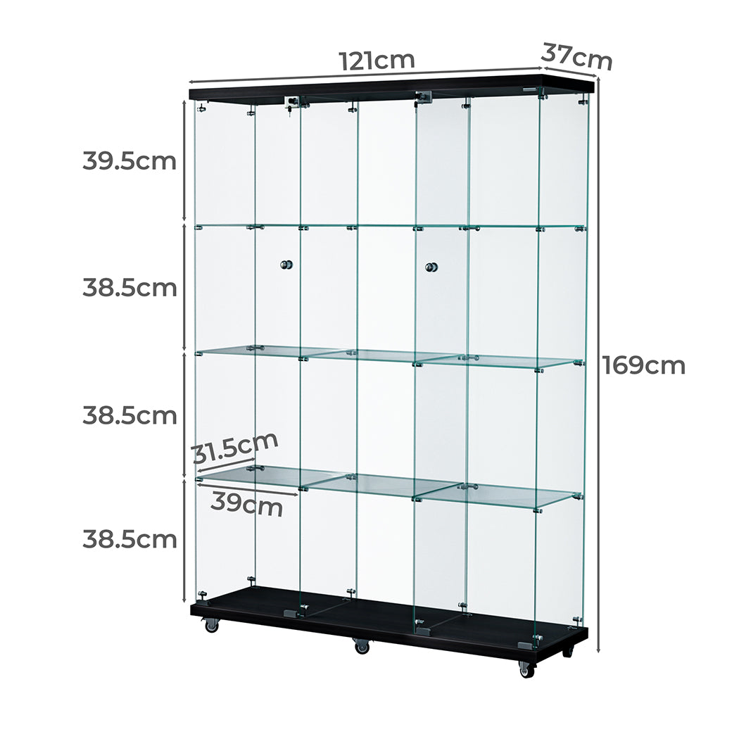 Stacked 169cm Tall Glass Display Cabinet 4 Tier-1954802399965220866