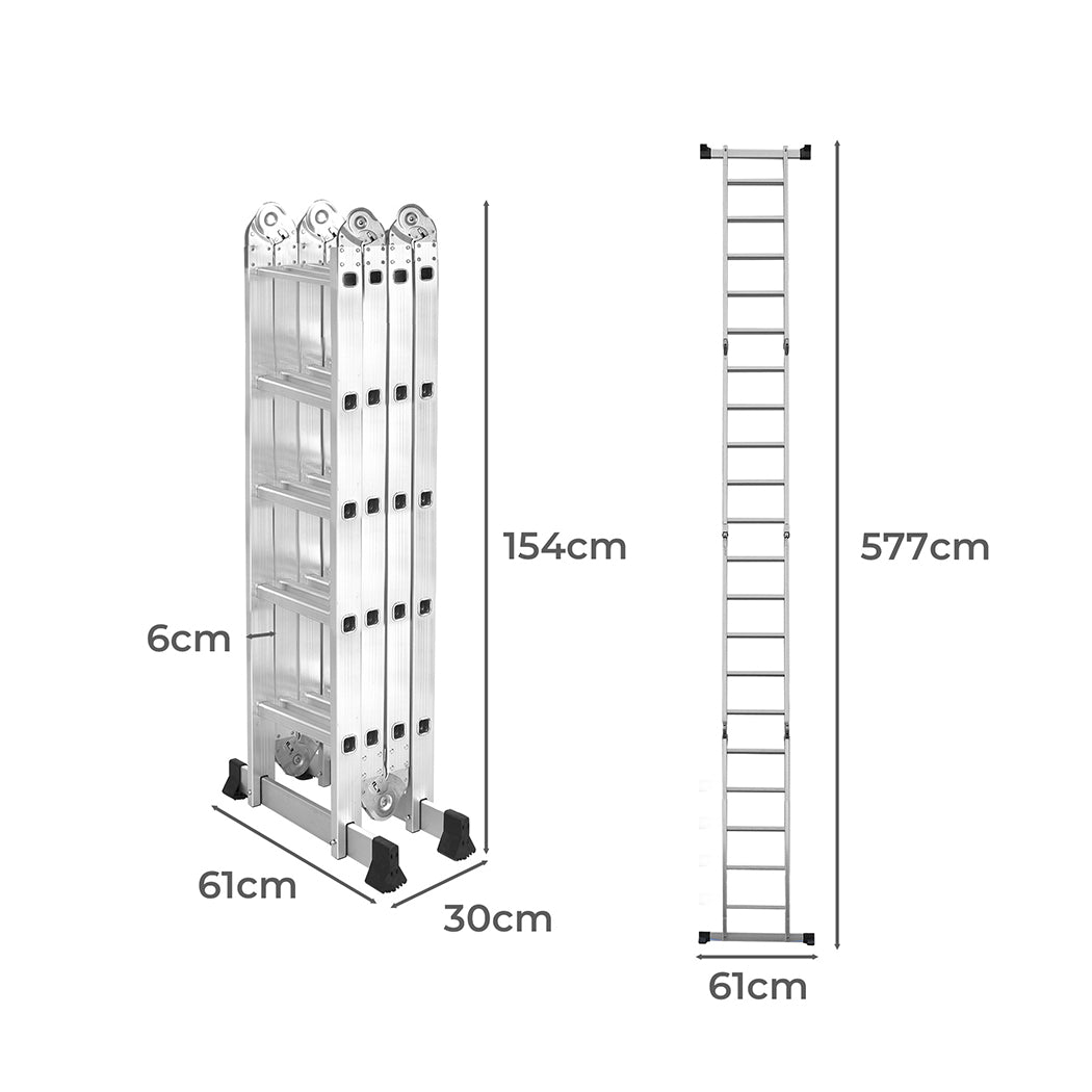 Traderight Multi Purpose Ladder Aluminium-1954802732217012226