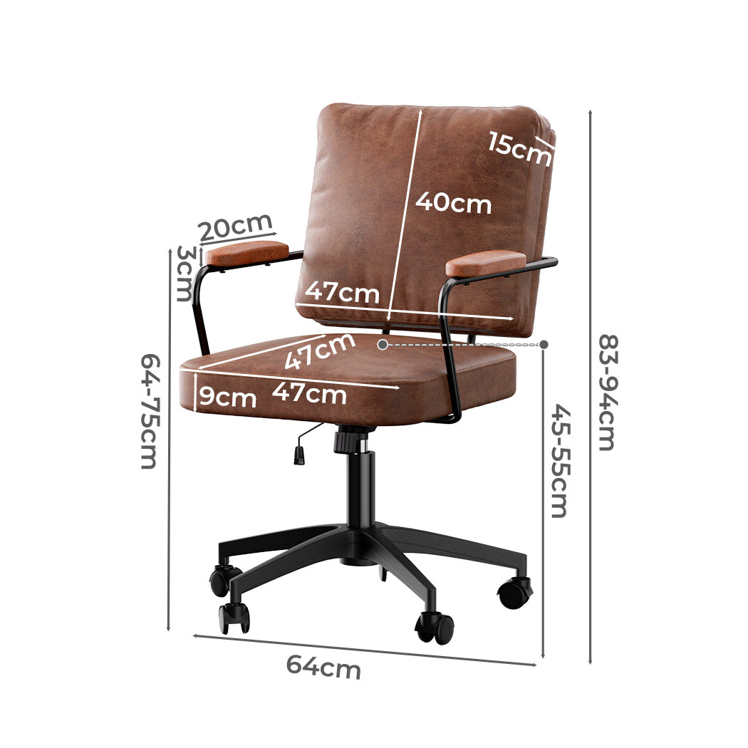 Levede Office Arm Chair Leather Executive Chairs-1954802475714351106