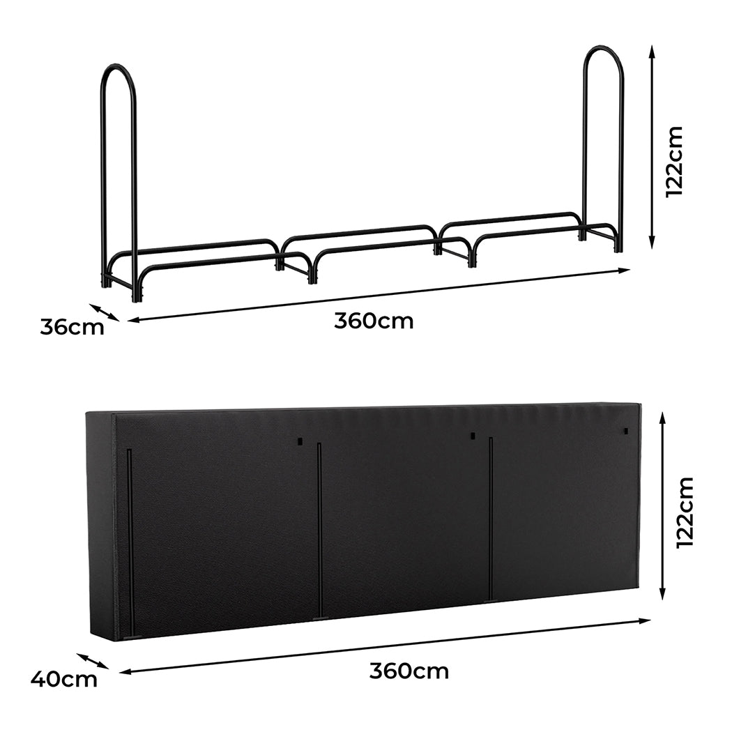 Moyasu Outdoor Firewood Rack Storage with Cover-1954802471624904706