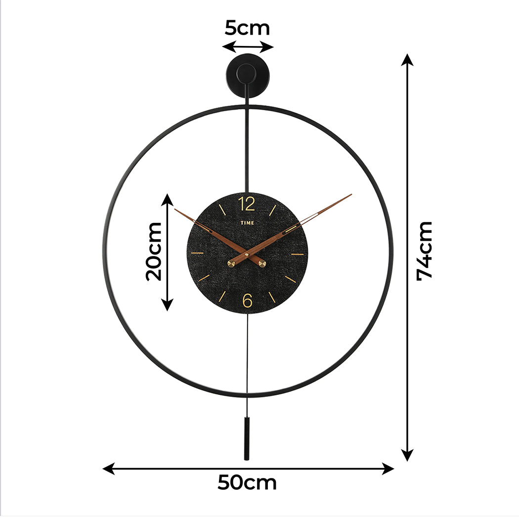 Yezi Wall Clock 50cm Large Round Modern Home Decoration-1954802444986880002