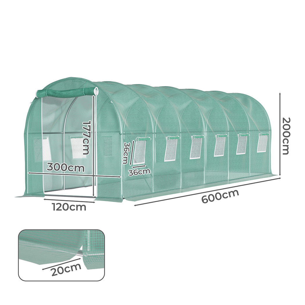 Lambu Greenhouse Walk-In Green House Shed 6M-1954802374958780418