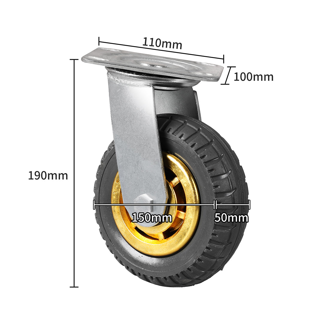 Traderight Castor Wheels 4X 6" 150mm-1919892891644334082