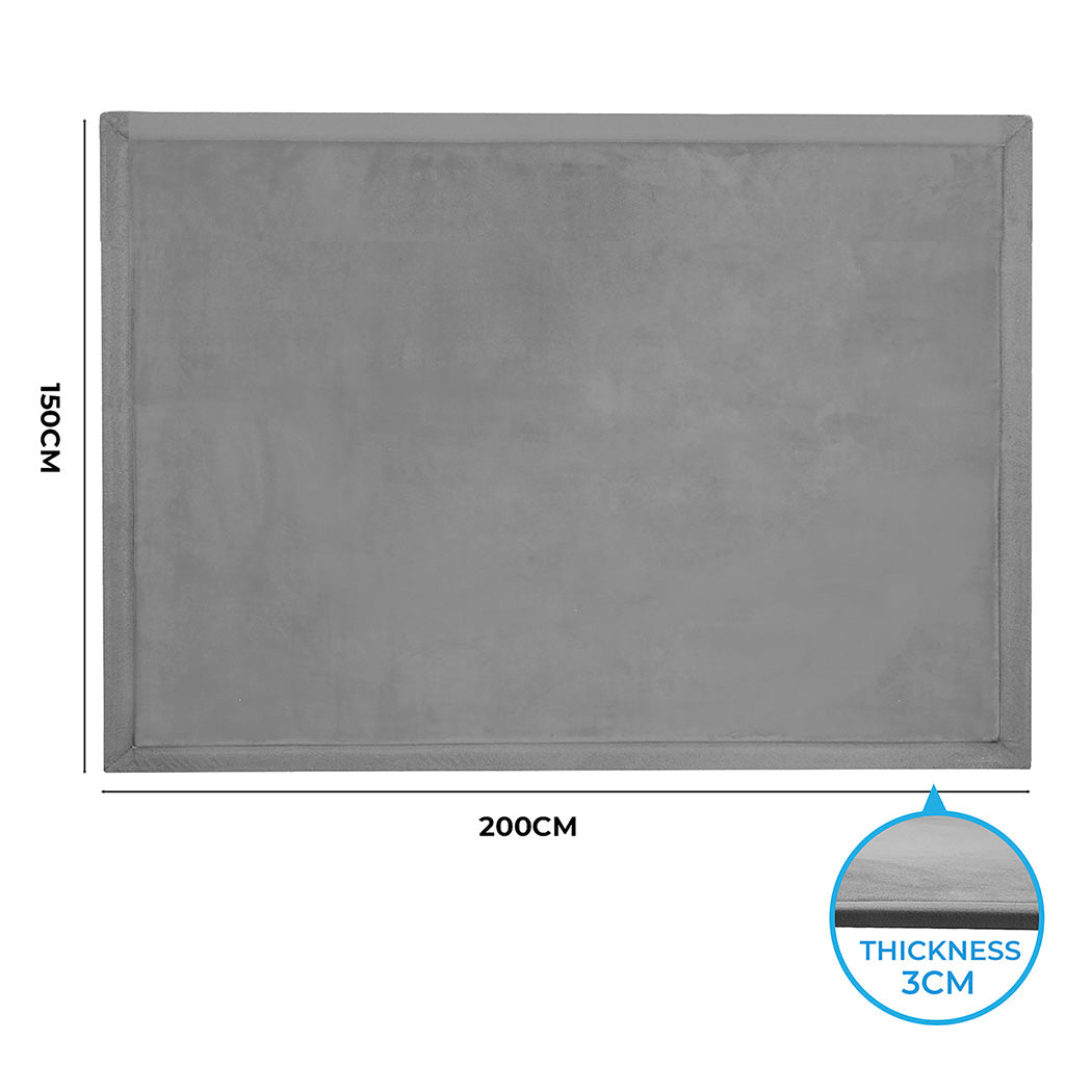 Marlow Coral Velvet Area Rugs Large Mat 150x200cm Grey-1954802461982199810