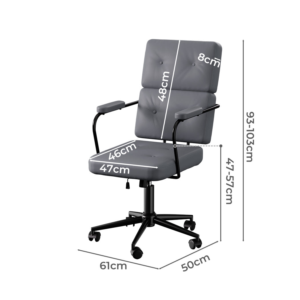 LEVEDE Ergonomic Office Chair Computer PU Grey-1954802475525607426