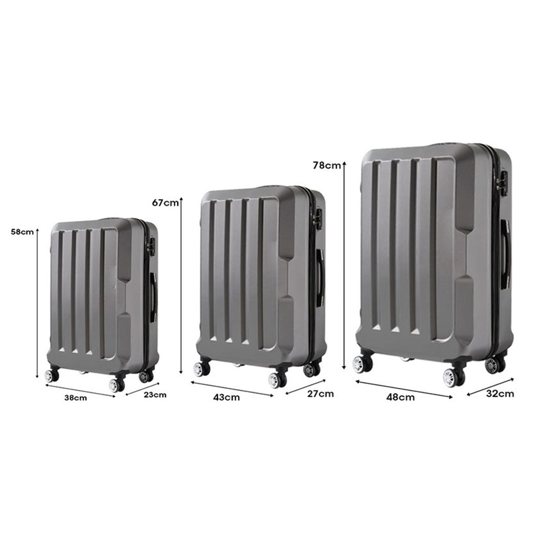 Slimbridge 20"24"28" 3PC Luggage Sets Dark Grey-1954802804027691010