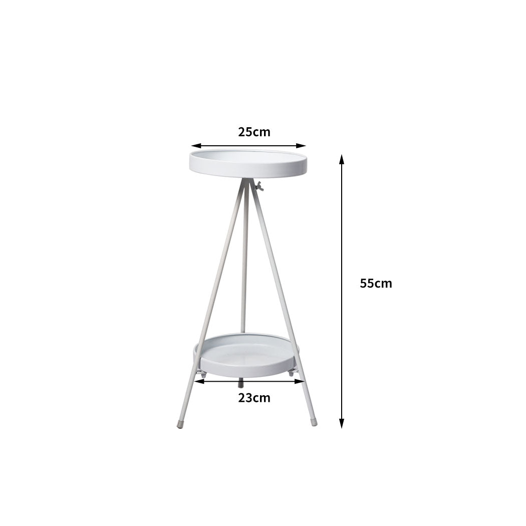 Levede Plant Stand 2 Tiers Outdoor Indoor White Medium-1910112303920058370