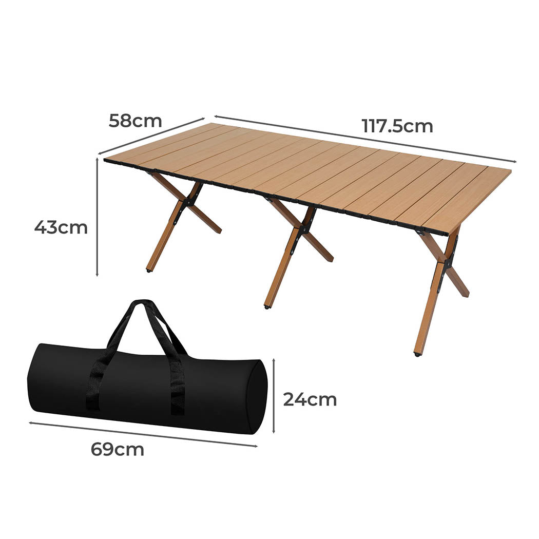 Levede Folding Camping Table Foldable Oak-1954802883899822082