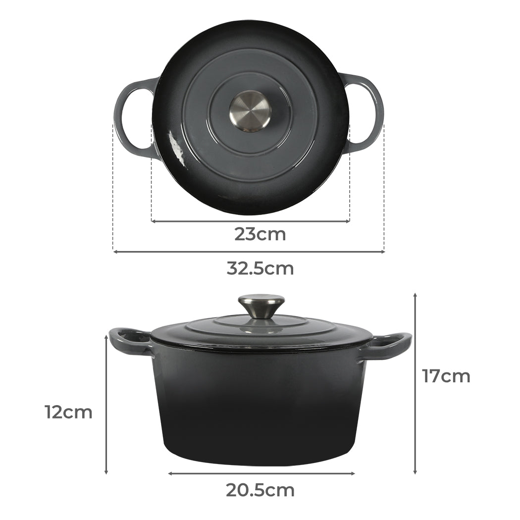 TOQUE 4L Enamel Dutch Oven Pot in Black Colour-1954802795576168450