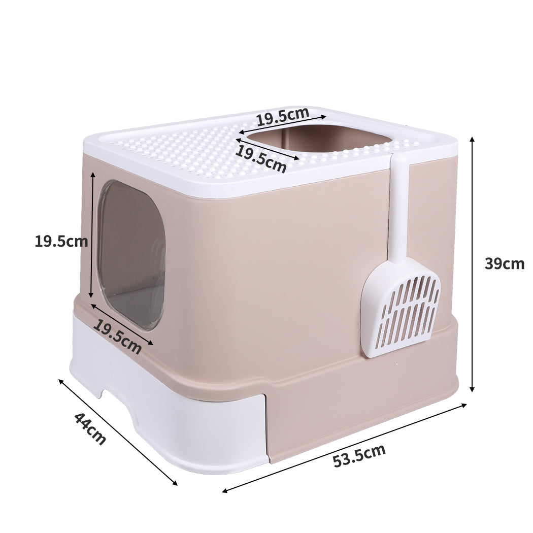 PaWz Cat Litter Box Fully Enclosed Kitty Coffee-1954802512208990210