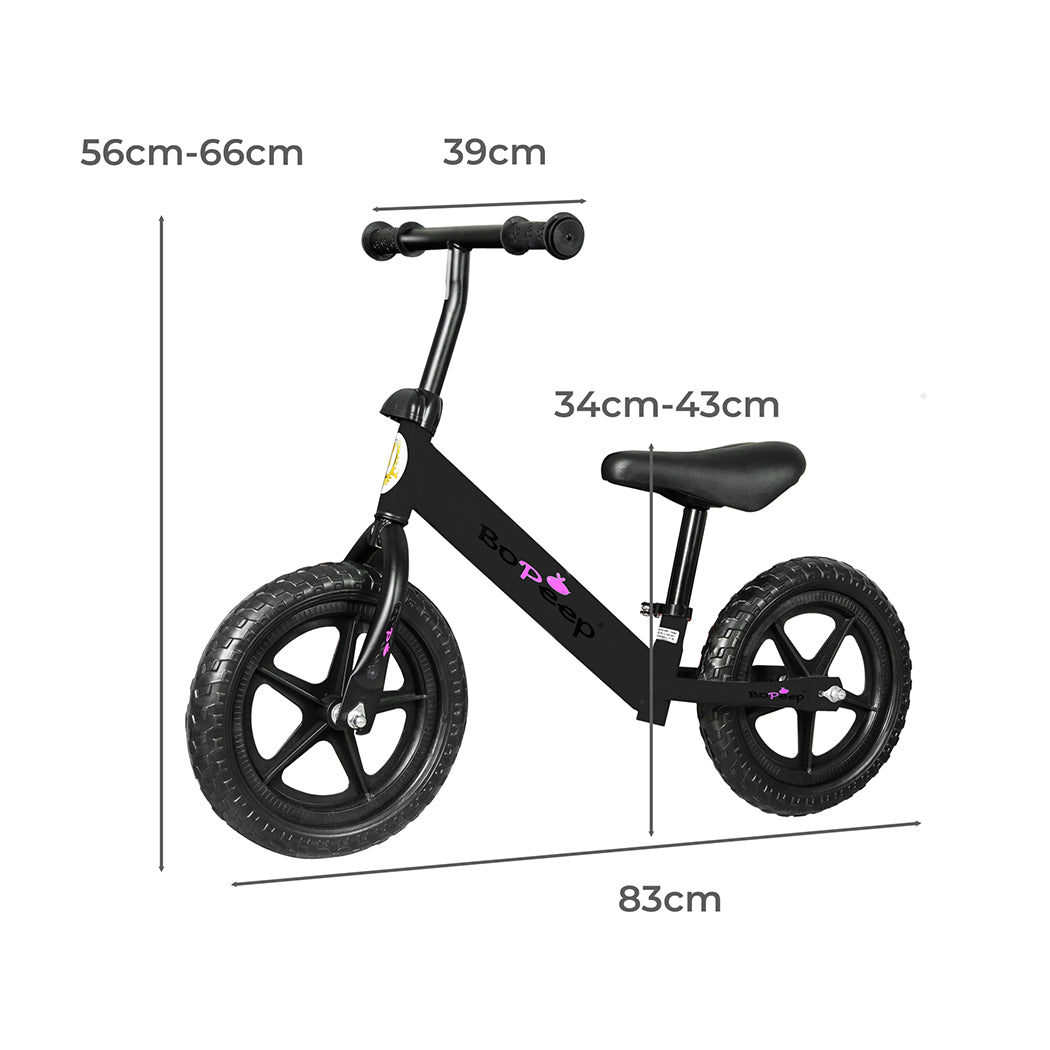 BoPeep Kids Balance Bike Ride On Toys Black-1954802781164539906