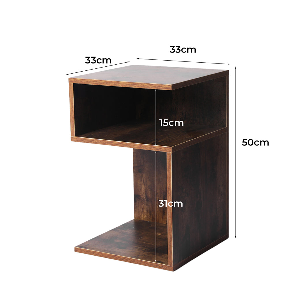 Levede 2x Bedside Tables Wood Side End Oak-1954802869706297346