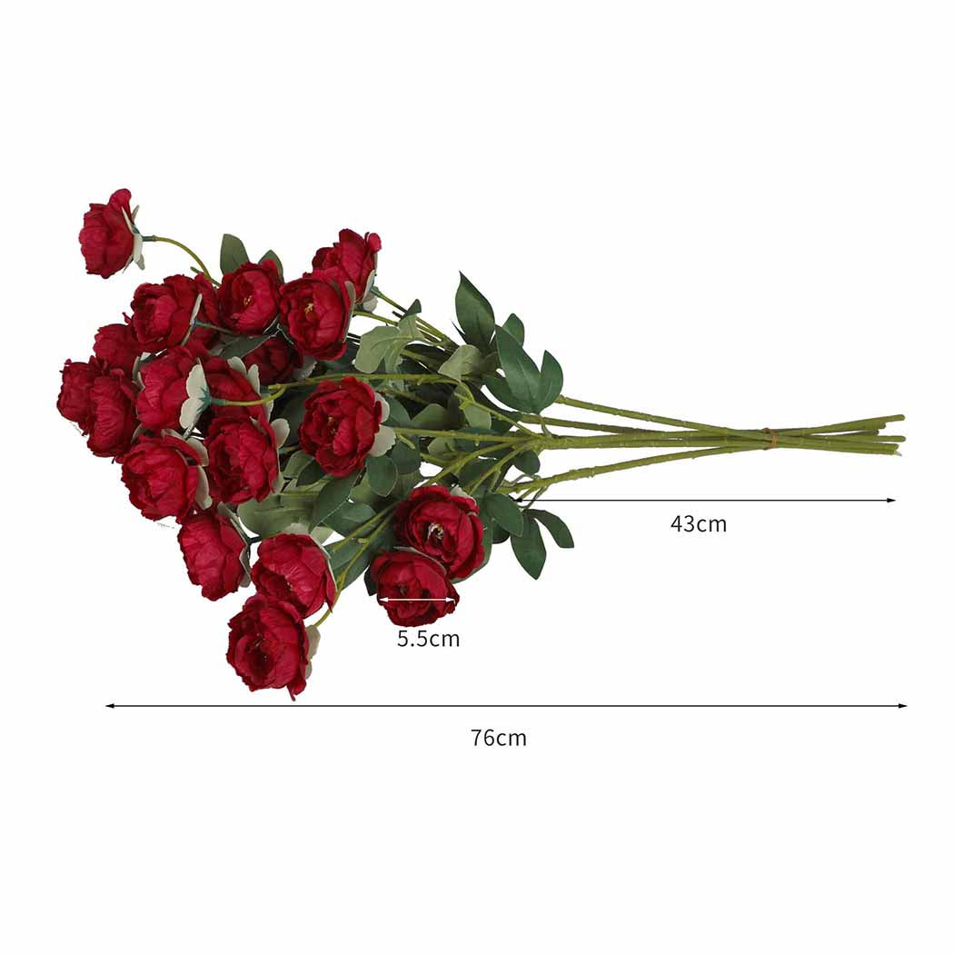 Lambu Artificial Flowers Silk Roses Burgundy-1910112530756407298