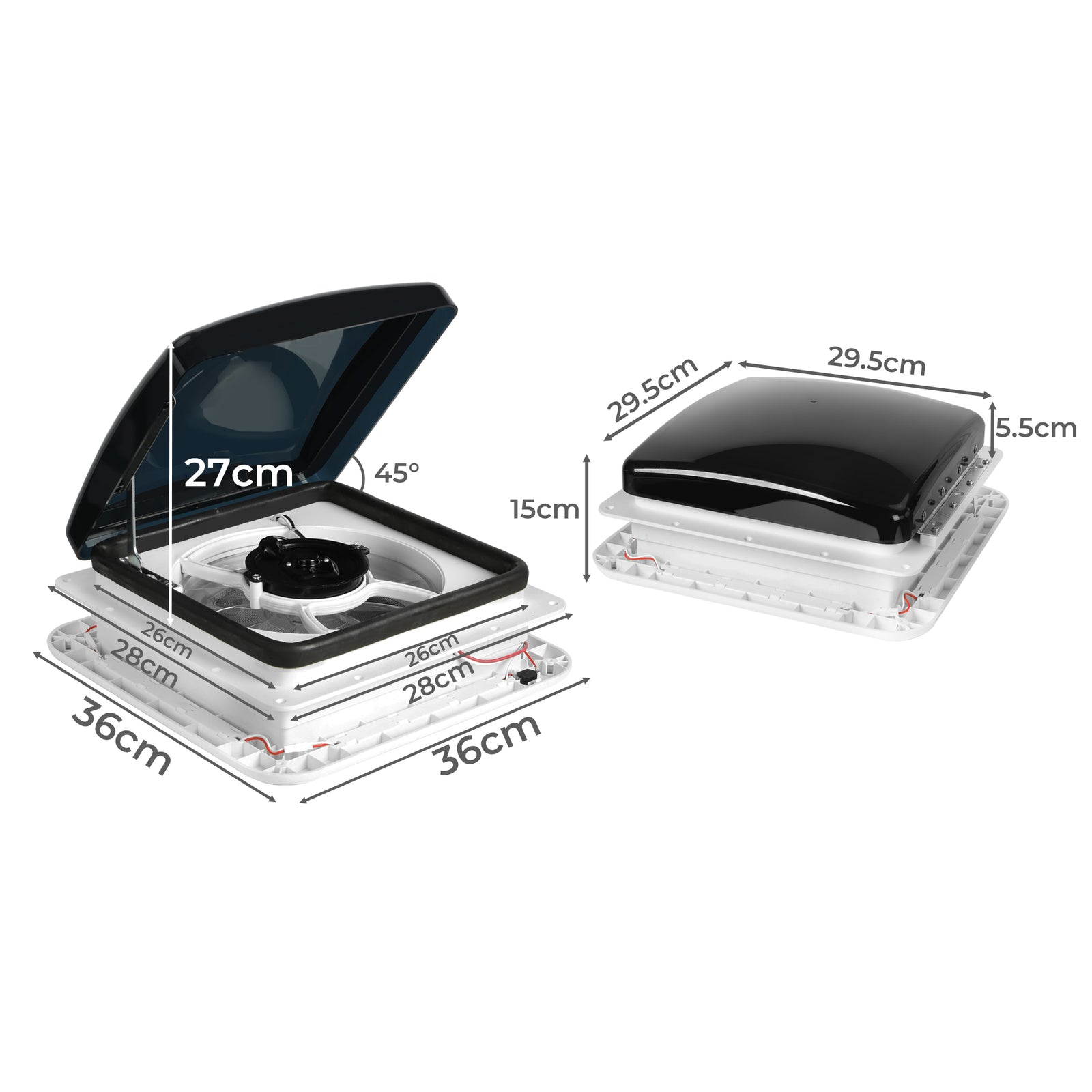 Manan Caravan Roof Vent Hatch RV Shower Air Exhaust 12V Fan LED Light Trailer-1954802967265808386