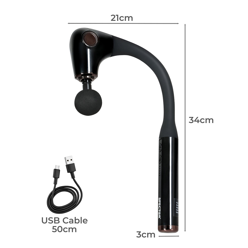 Spector Extended Handle Massage Gun Black-1954802464712691714