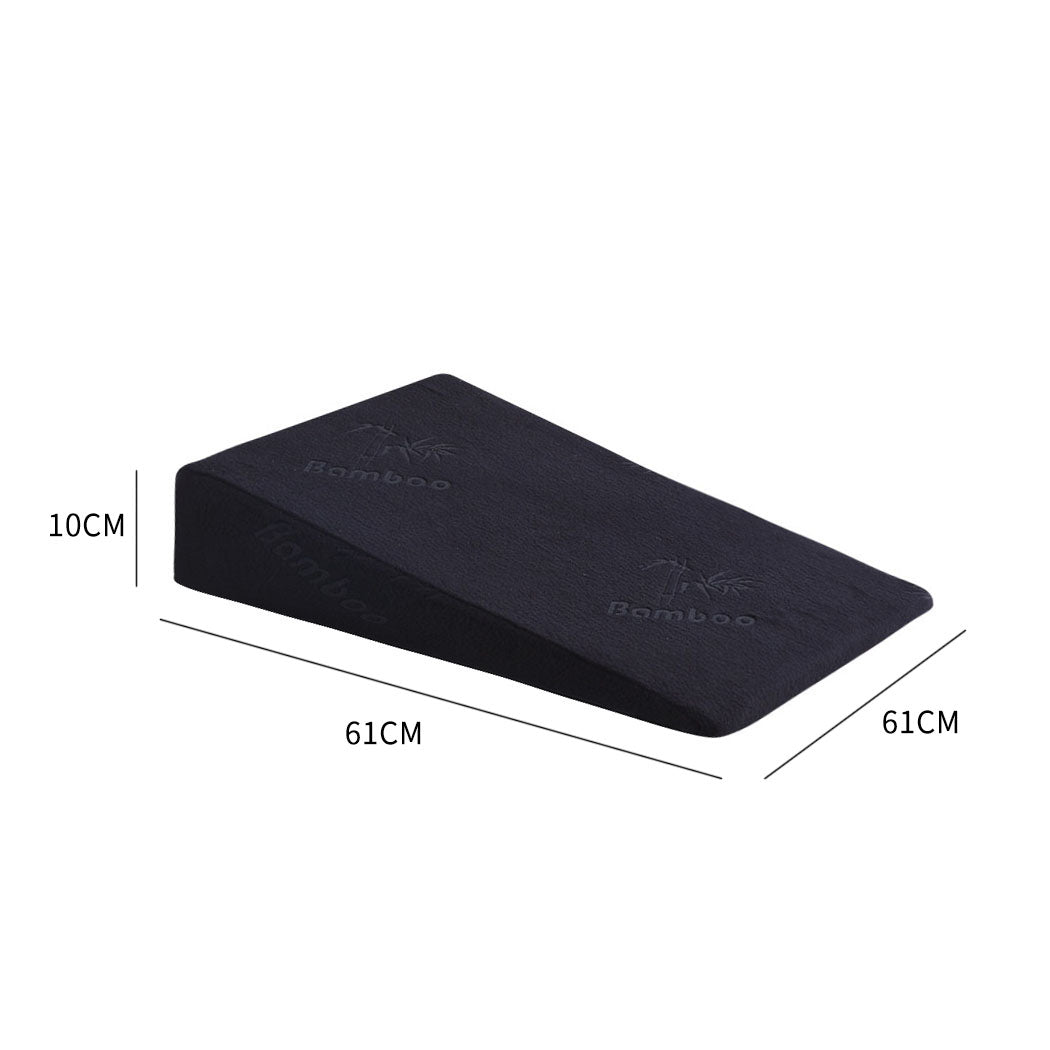 Cool Gel Memory Foam Bed Wedge Pillow With Cover Black 10-1954802698842935298