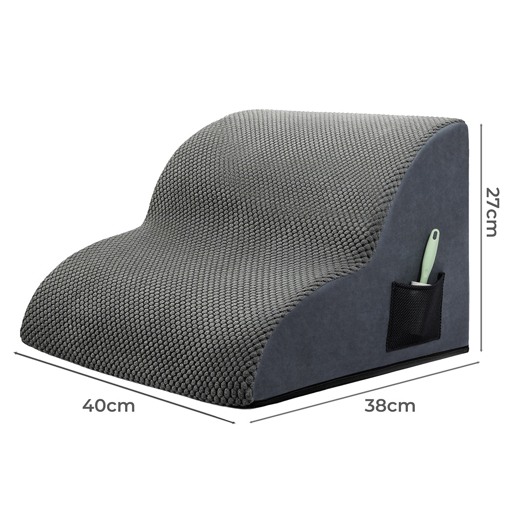 Pawz 2 Steps Pet Stairs Dog Ramp High Density Foam Grey-1973193549214257154