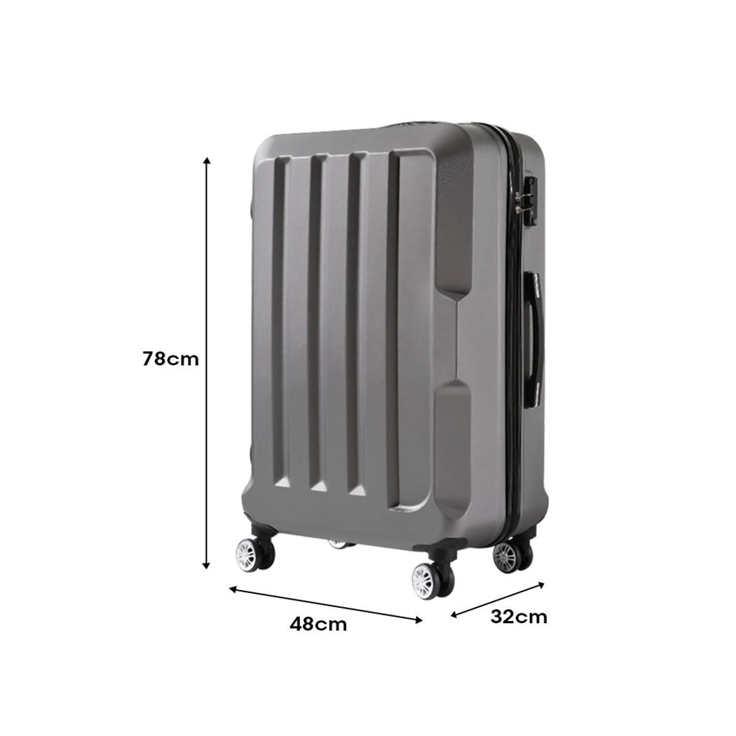 Slimbridge 28" Travel Luggage Check Dark Grey 28 inch-1954802803247550466