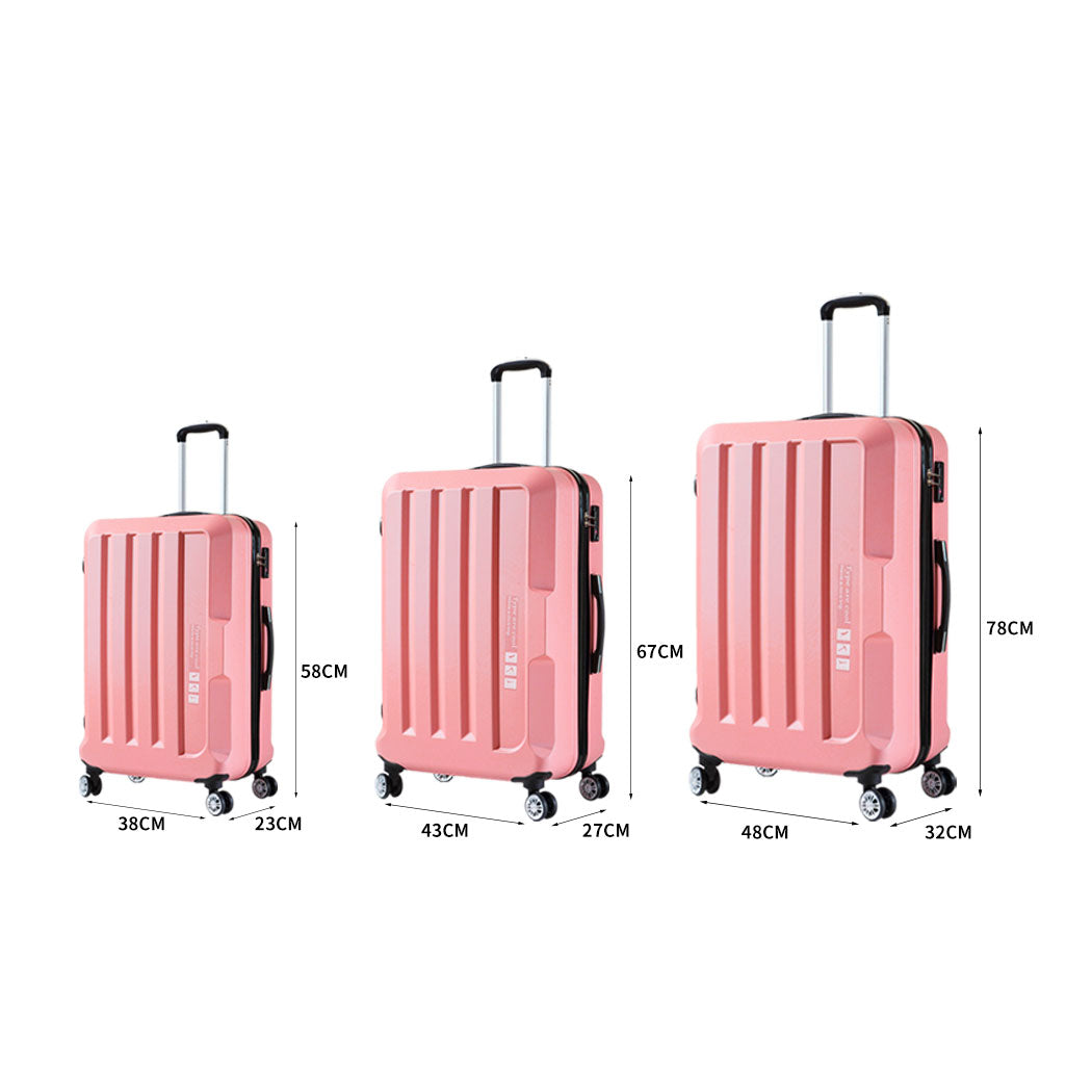 Slimbridge 20"24"28" 3PC Luggage Sets Rose Gold-1954802804543590402