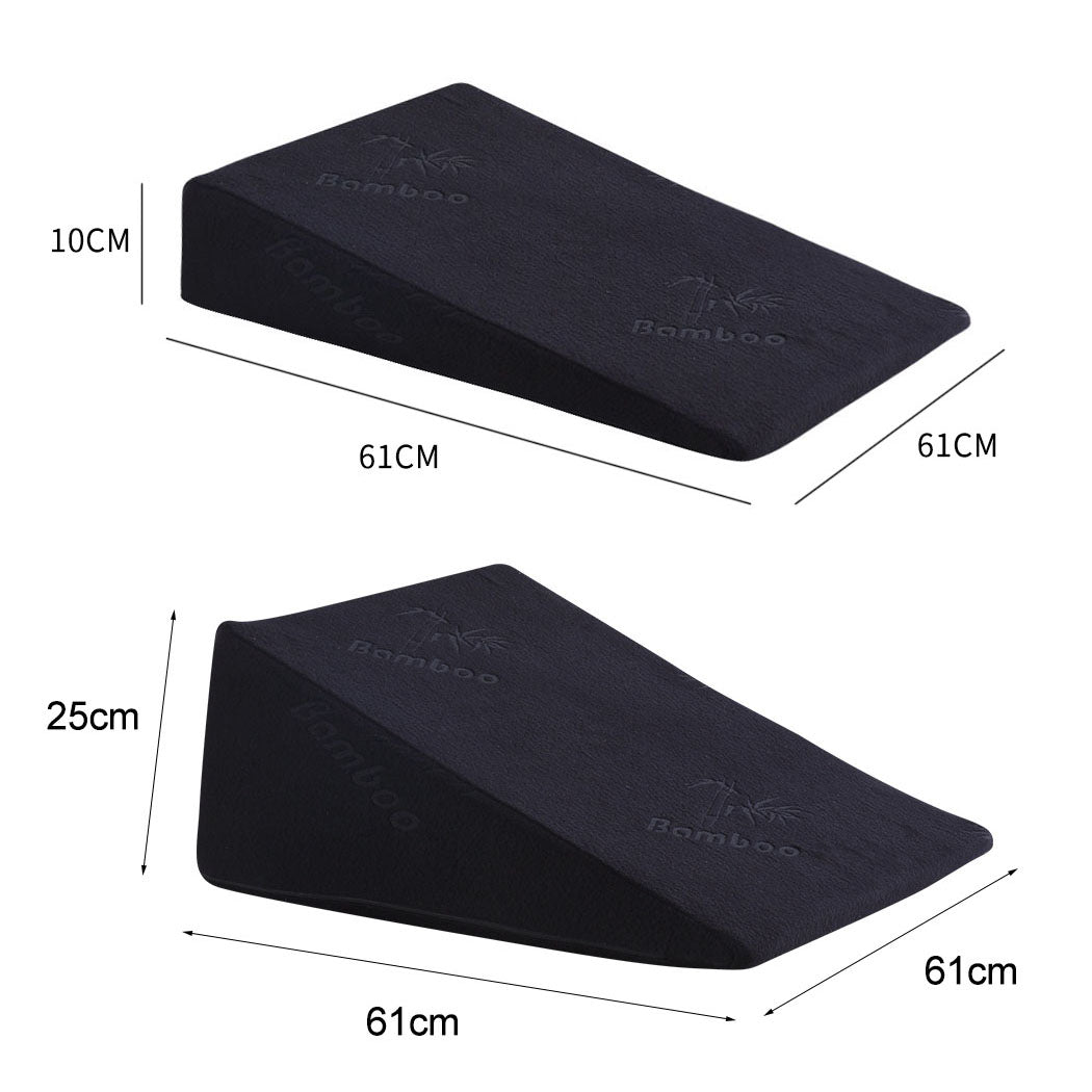 Cool Gel Memory Foam Bed Wedge Pillow With Cover-1954802412137091074