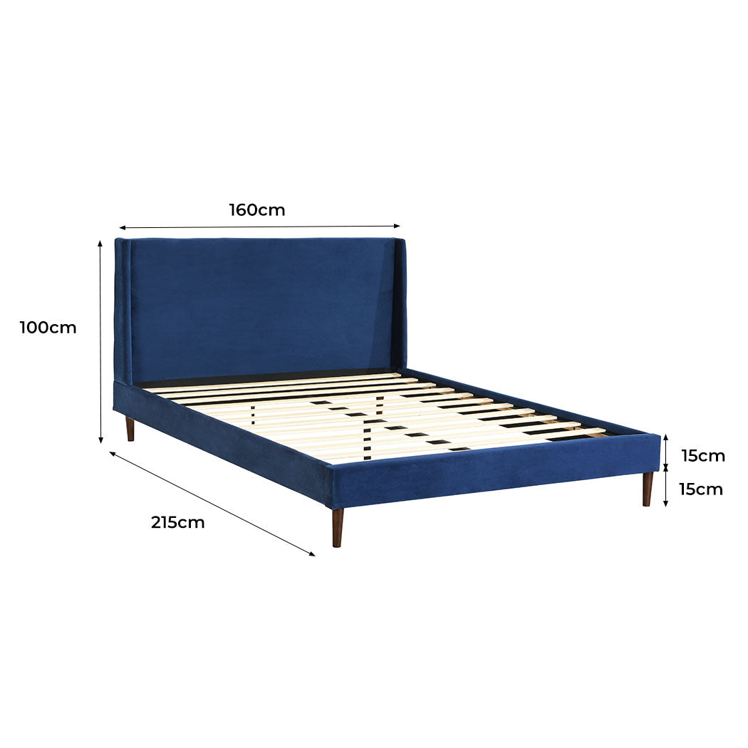 Levede Velvet Bed Frame Queen Size Mattress-1910113208975364098