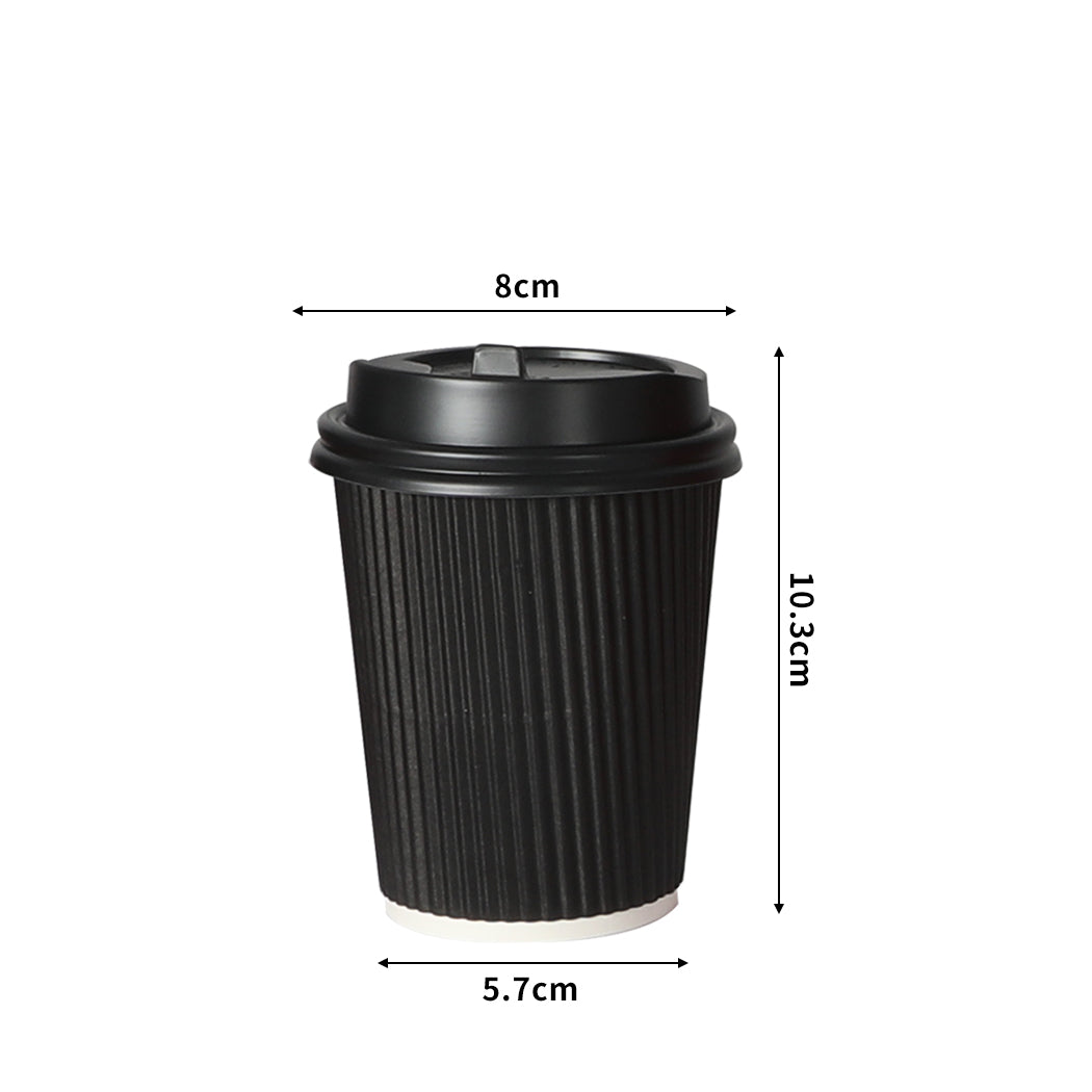 500 Pcs 8oz Disposable Takeaway Coffee Black-1910113171998380034