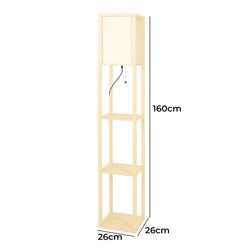 EMITTO Floor Lamp LED Storage Shelf Khaki-1954802834742579202