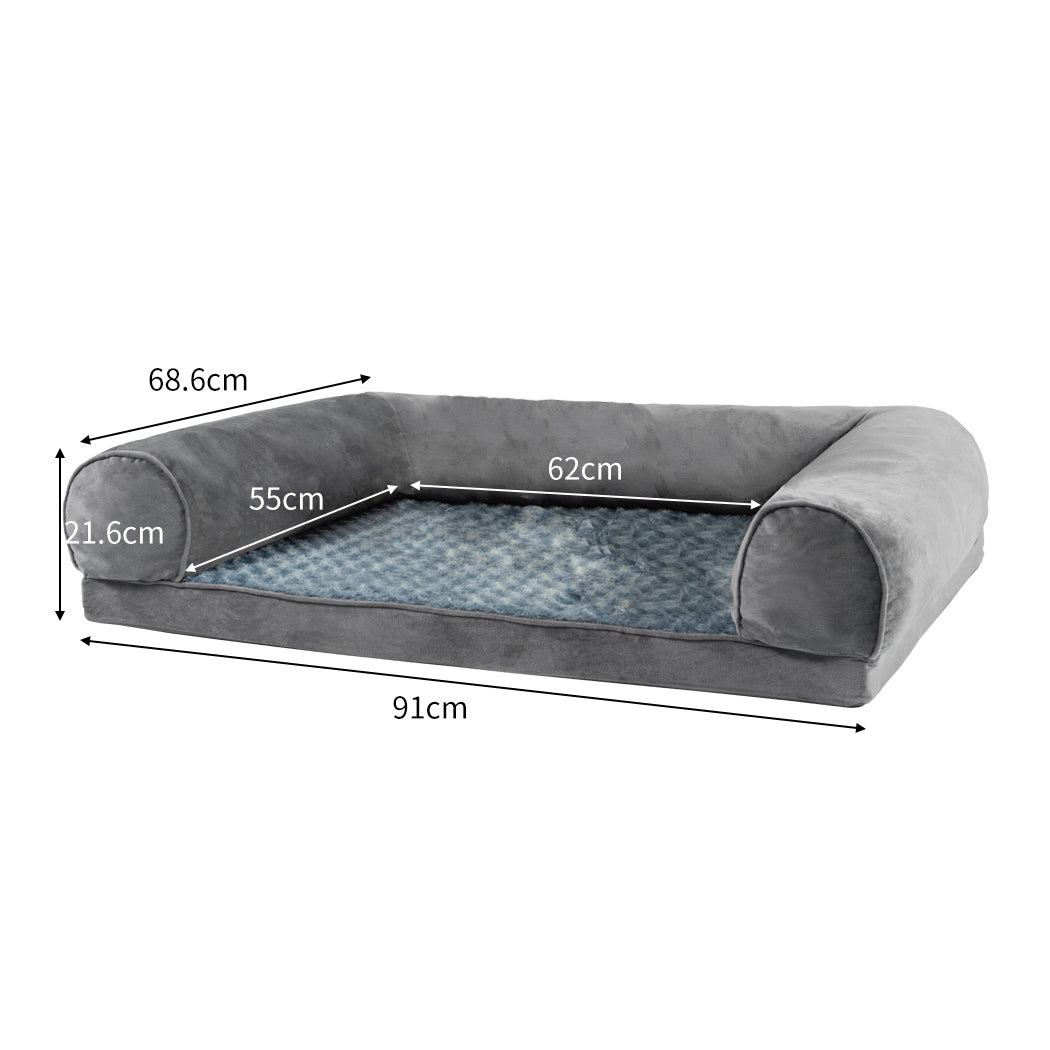PaWz Pet Bed Sofa Dog Bedding Soft Warm L Grey Large-1954802514956259330