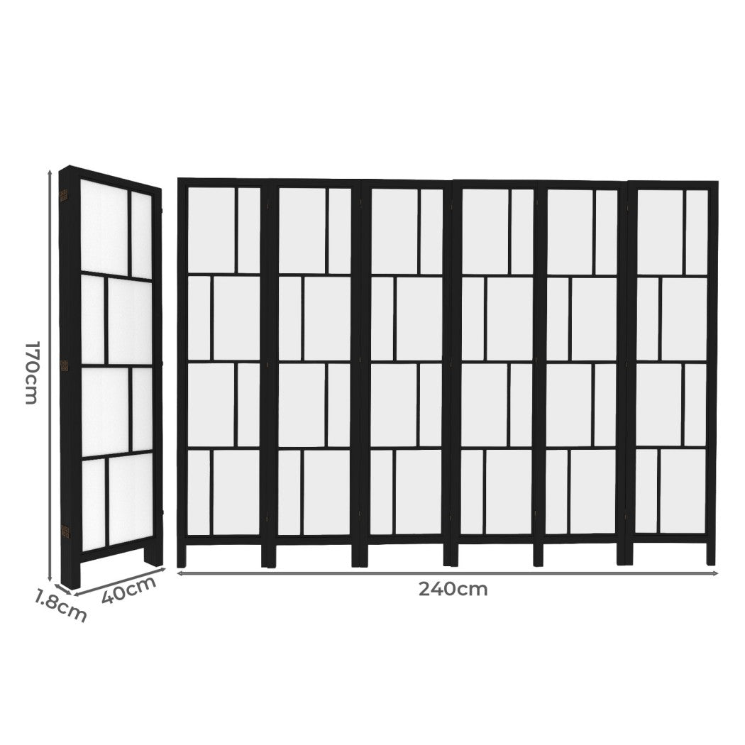 Levede 6 Panel Room Divider 170cm Freestanding Screen-1973194196961595394