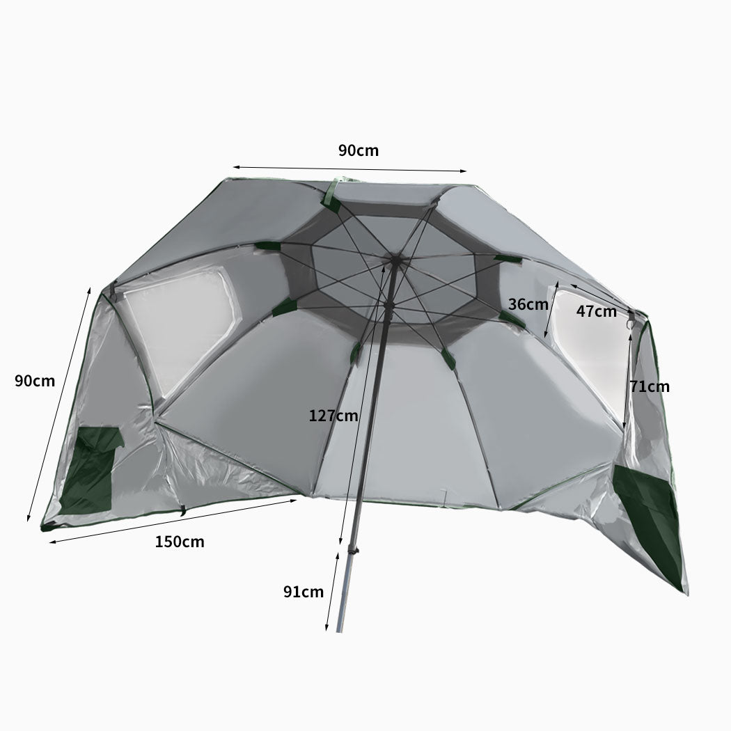Mountview Beach Umbrella Outdoor Umbrellas Green 2.33M-1954802645415890946