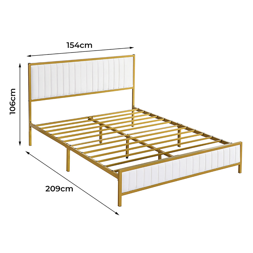 Levede Metal Bed Frame Under Bed Storage Queen Beige-1954802450573692930