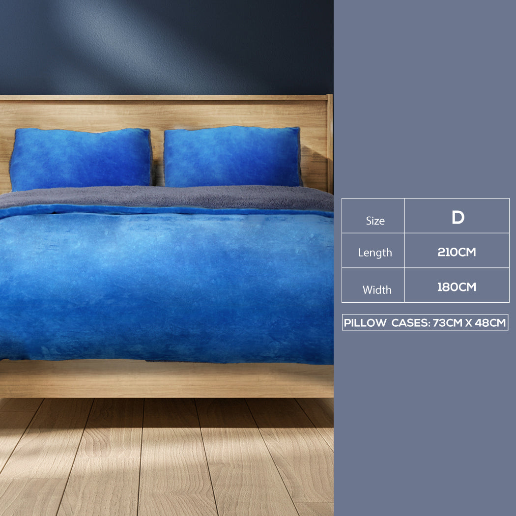 Two-sided Quilt Cover Flannel Bedding Navy Double-1910113191392841730