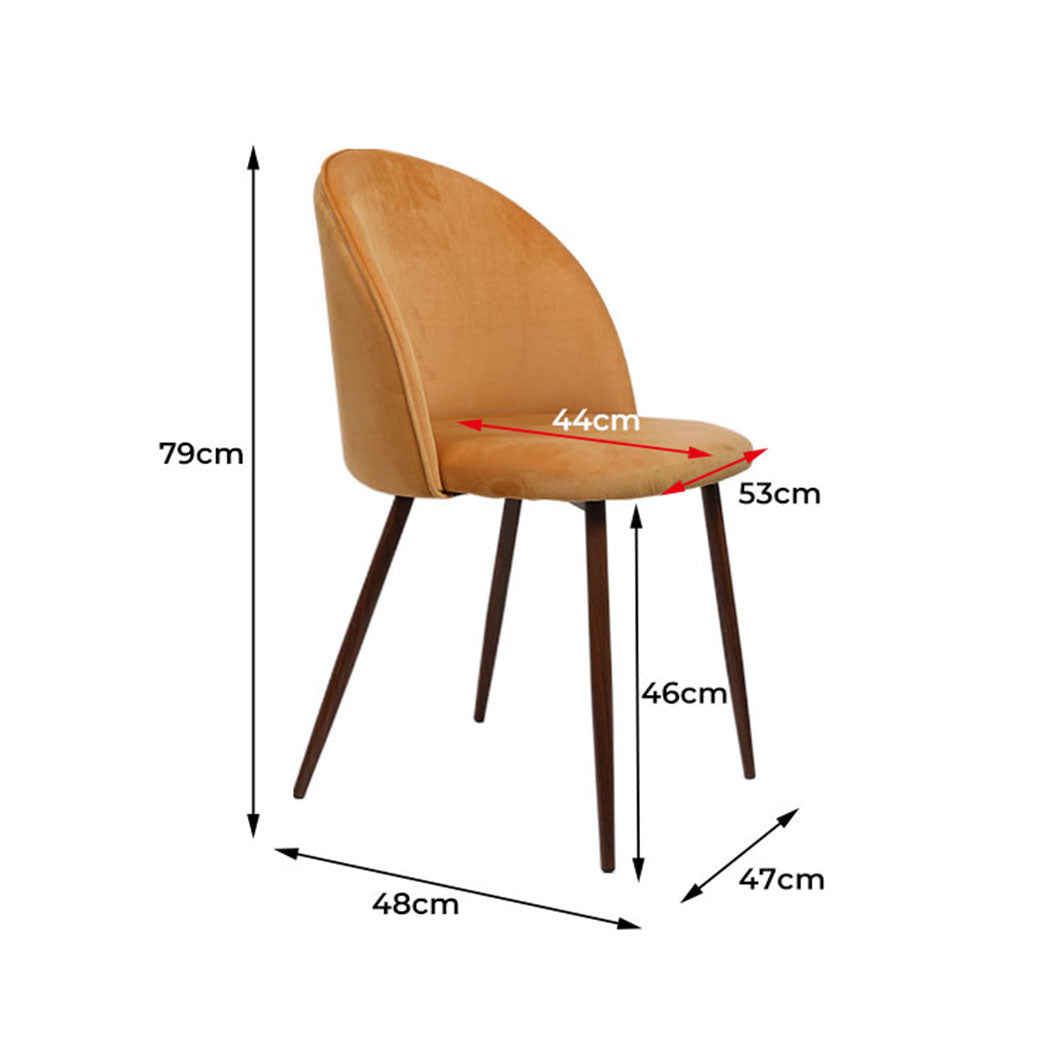 Levede 2x Dining Chairs Seat French Mustard-1954802979714502658