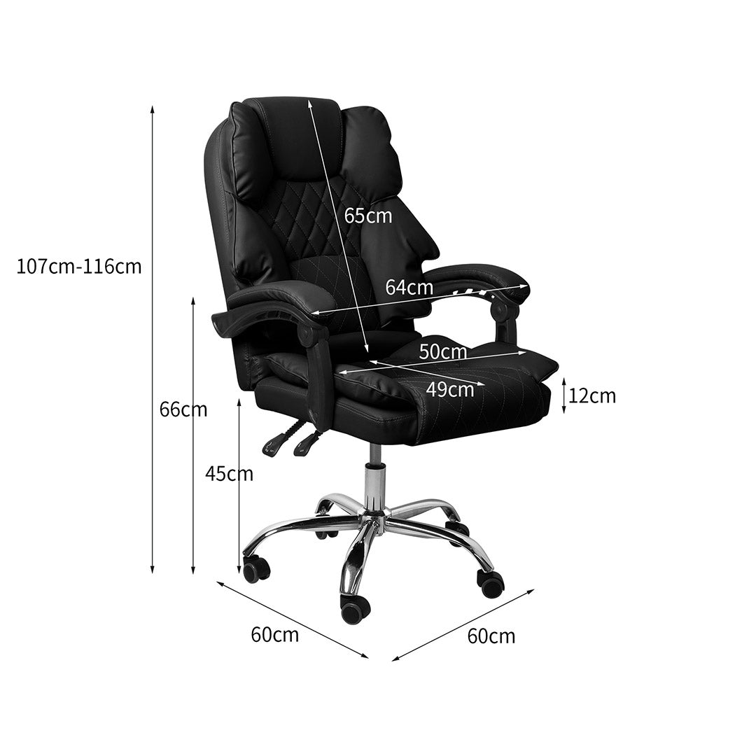 Levede Gaming Chair Office Computer Black No Footrest-1954802890694594562
