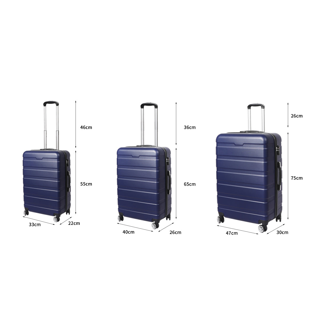 Slimbridge 3PC Luggage sets Suitcase Navy-1954802817545932802
