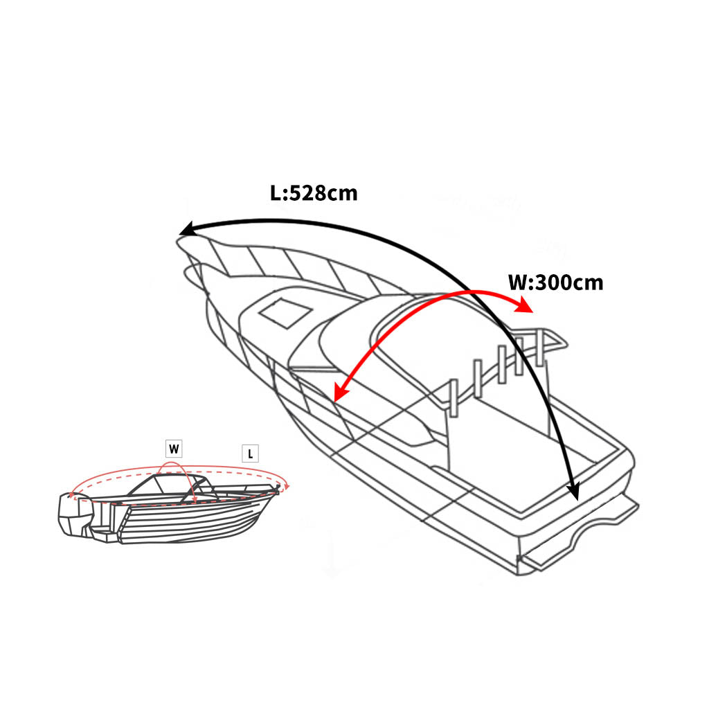 Boat Cover 14-16 FT Trailerable Weatherproof Grey 16FT-1919892918009729026