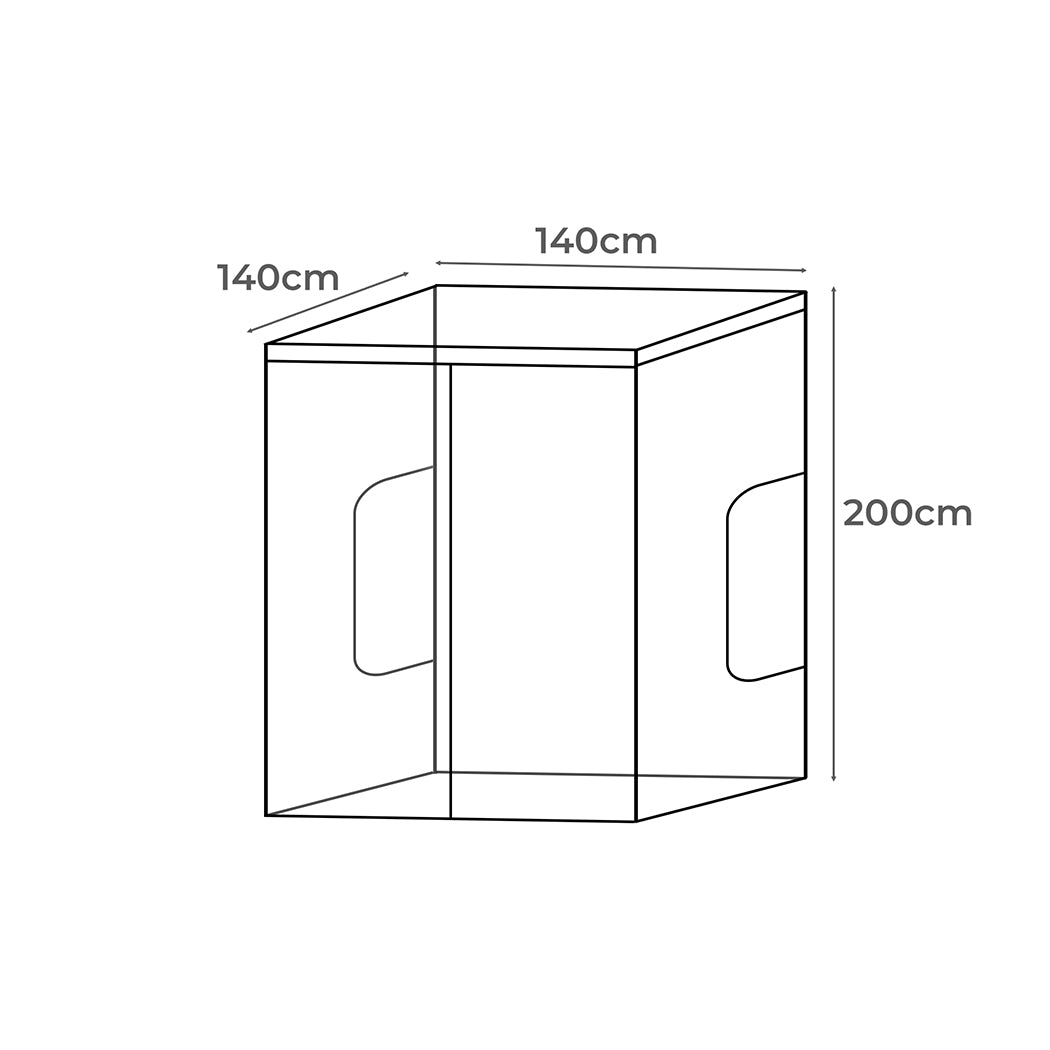 Grow Tent Indoor System Hydroponics 140x140x200-1954802509990203394