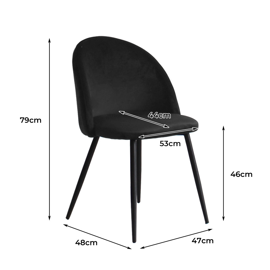 Levede 8x Dining Chairs Kitchen Cafe Black-1973193554335502338