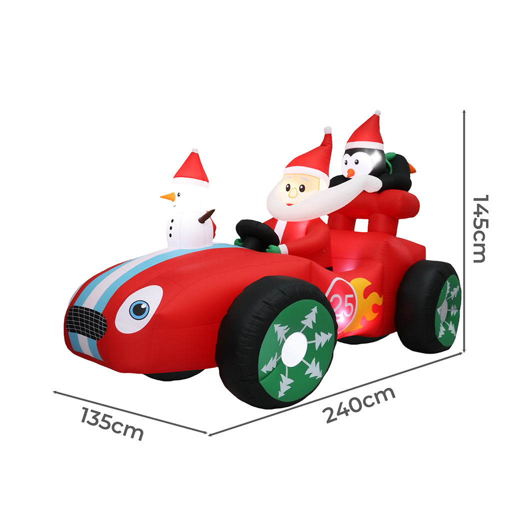 Santaco Christmas Inflatable 2.4M Santa Racing Sleigh-1973194173783871490