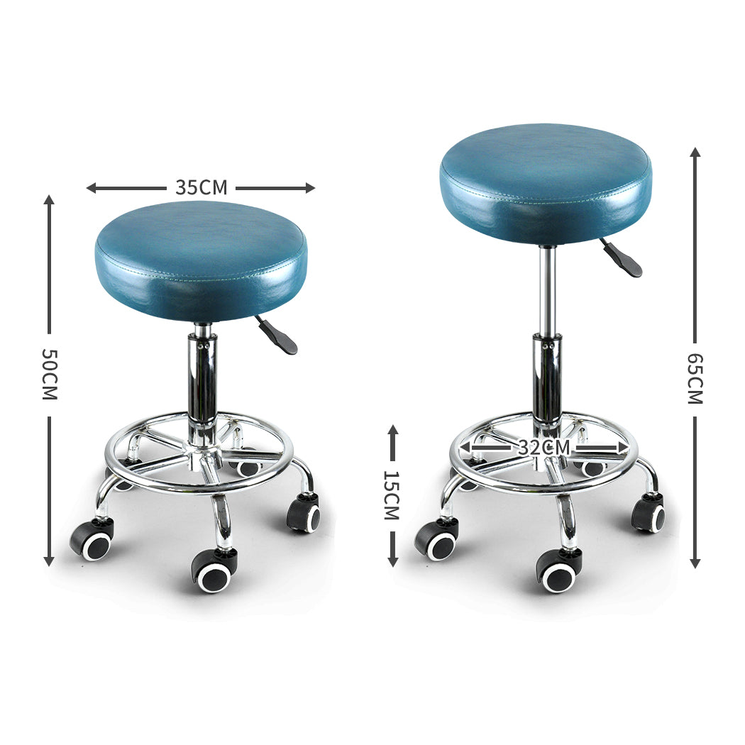 Levede 2x Barstool Swivel Salon Hairdressing Teal-1954802613350436866