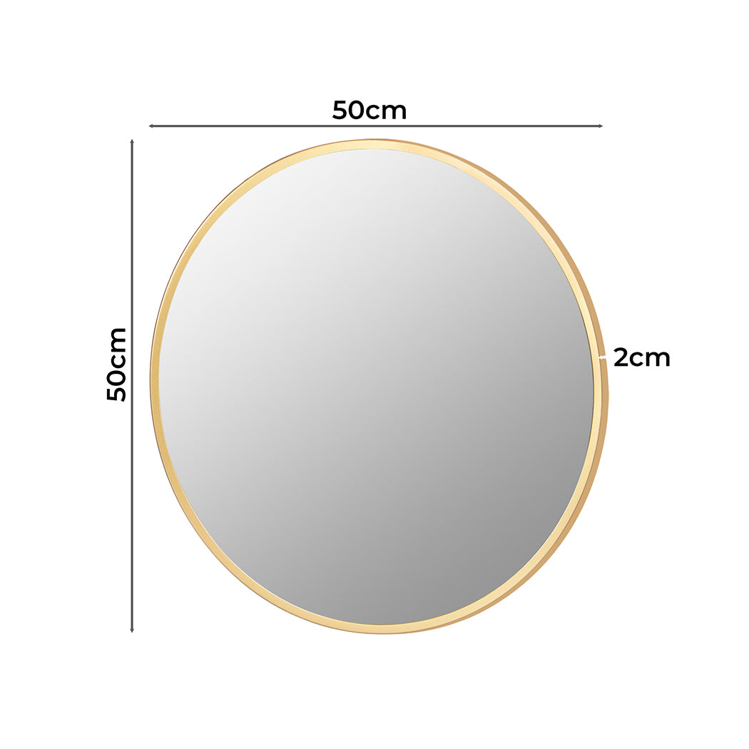 Yezi Wall Mirror Round Bathroom Decor 50cm-1954803007363354626